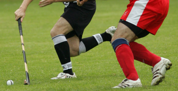 two shinty players